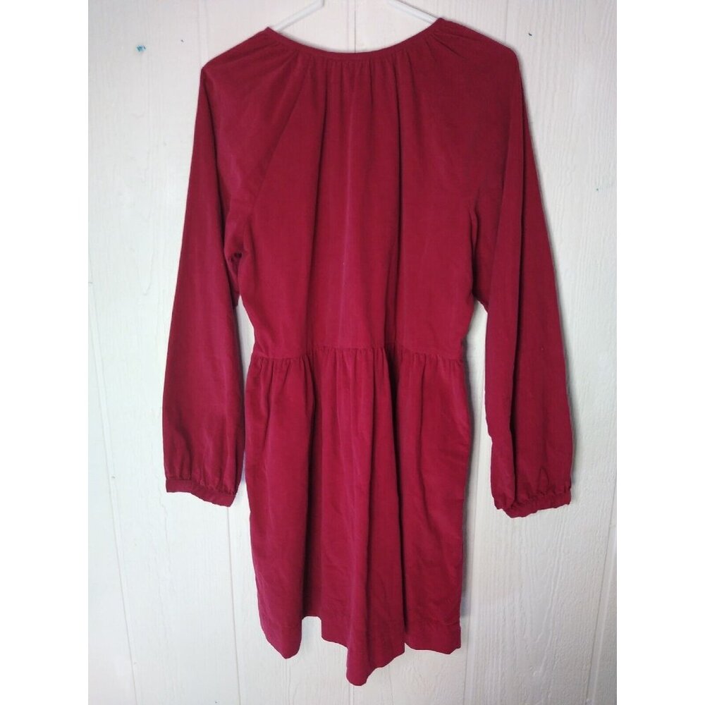 Universal Thread Women's M Red Balloon Long Sleeve Corduroy Mini Shift Dress NWT - Picture 3 of 6